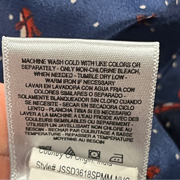 Jessica Simpson Navy Blue shoe and dot print mini Dress size small - Picture 10 of 13